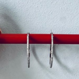 White gold diamond hoops